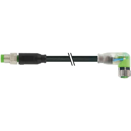 Murrelektronik M12 Pwr L-cod. 5pol. female recept. front mount, wires PUR 5x1.5 0, 5m 7000-88041-6100500